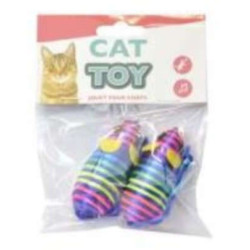 Cat toy, colored mice 2pcs. 6.5 cm