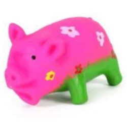 Dog toy, latex pig, assorted colours 14-15 cm