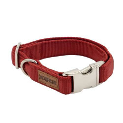 Collier Alu-Klick rembourré Premium, Nylon S/M 25mm 30-45cm, rouge