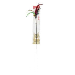 Cat Toy rod with feathers and bell, 45+16cm