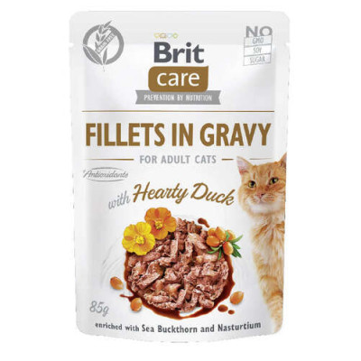 Brit Care Cat - Fillets in Gravy with Hearty Duck 85g