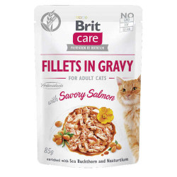 Brit Care Cat - Fillets in Gravy with Savory Salmon 85g