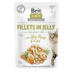 Brit Care Cat - Fillets in Jelly with Fine Trout & Cod 85g