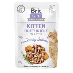 Brit Care Cat - Fillets in Jelly with Savory Salmon - Kitten 85g