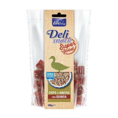 Lifedog Deli snacks super food Chips Duck & Quinoa 100g