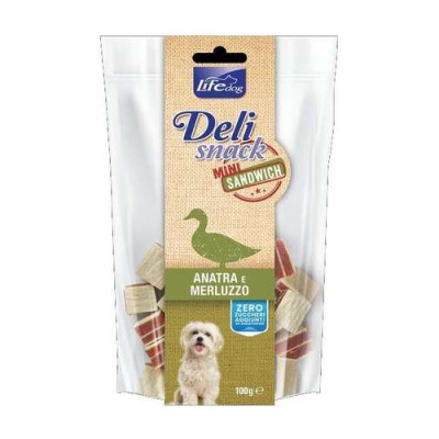 Lifedog Deli snacks Mini Sandwich Duck & cod 100g