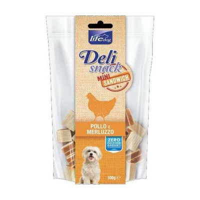 Lifedog Deli snacks Mini Sandwich Chicken & cod 100g