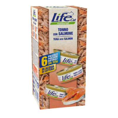 Lifecat Natural Tuna with salmon Multipack 6x50g