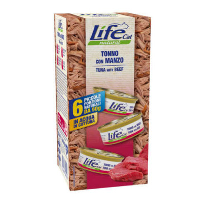 Lifecat Natural Tuna with beef Multipack 6x50g