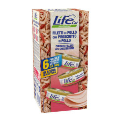 Lifecat Natural Chicken fIllets with ham Multipack 6x50g