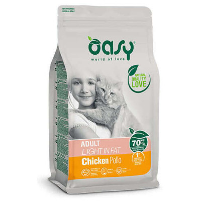 Oasy Lifestage Katzenfutter Trocken Adult Light in Fat Chicken 1,5kg