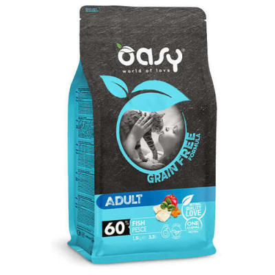 Oasy Grain Free dry cat Adult Fish 1.5g