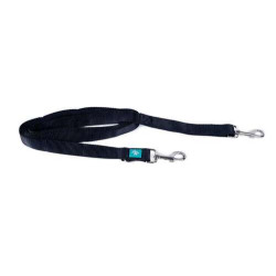 Training Leash, nylon, double carbiner, black XL 2,5x300cm