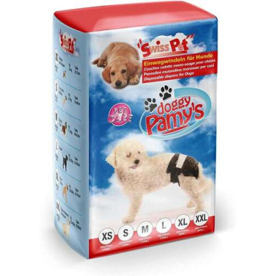 Disposable Dog Diapers, Doggy Pamy’s black 12 pcs. L 50-68cm - 16-25kg