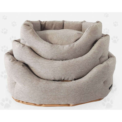 Hundebett Trono Oval Look, beige 72x62cm