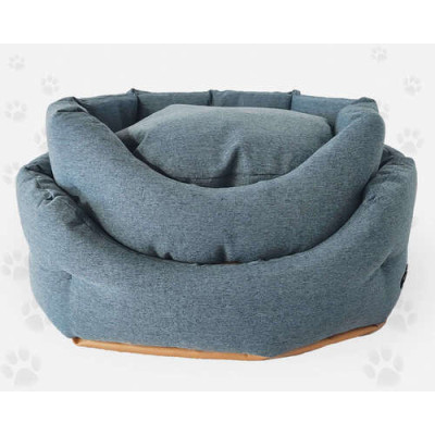 Hundebett Trono Oval Look, hellblau 62x52cm