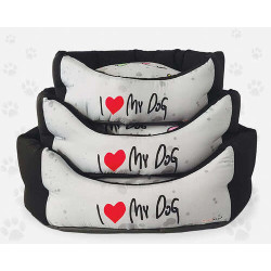 Hundebett Trono Oval I love my dog 42x32cm