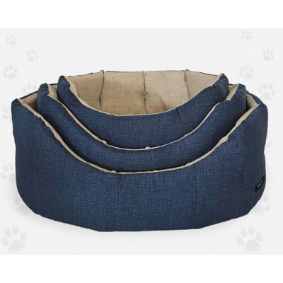 Hundebett Trono Oval Eco Sorrento, blau 66x53cm