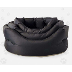 Hundebett Trono Oval Eco Nylon, schwarz 76x62cm