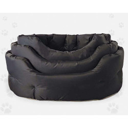 Hundebett Trono Oval Eco Nylon, schwarz 88x72cm