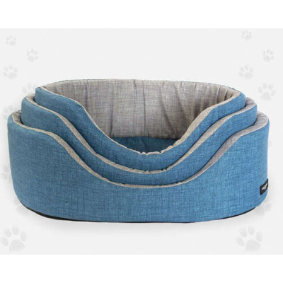 Hundebett Eco Edgar mit abnehmbarem Bezug, blau 47x34cm