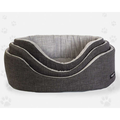 Hundebett Eco Edgar mit abnehmbarem Bezug, grau 42x30cm