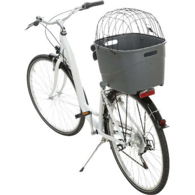 Cesto per bicicletta per portapacchi, in plastica/metallo, 36 × 47 × 46 cm, grigio