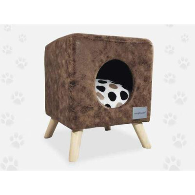 Pouf per gatti, marrone 35x35x41h