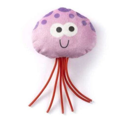 Cat toy Jellyfish fabric and rubber with catnip 7cm