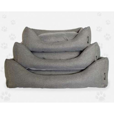 Hundebett Sawana mit abnehmbarem Bezug, grau 50x37cm