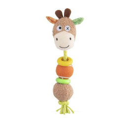 Jouet chien Girafe tissu, peluche et TPR 30x8 cm  