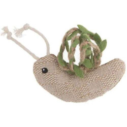 Cat toy Snail made of linen and hemp with catnip 9x8 cm             