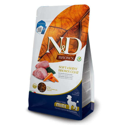 Farmina N&D Brown Canine Adult Mini Lamb, Carrot & Spirulina 2kg