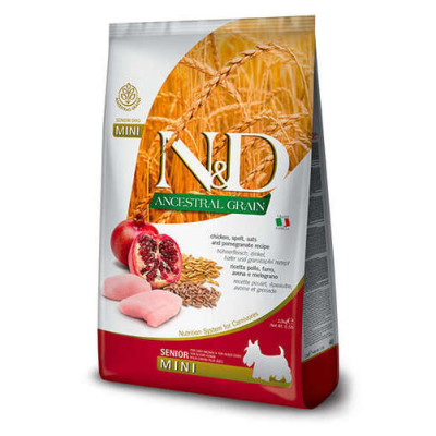 Farmina N&D Ancestral Canine Senior Mini Chicken, Spelt, Oats & Pomegranate 2.5kg