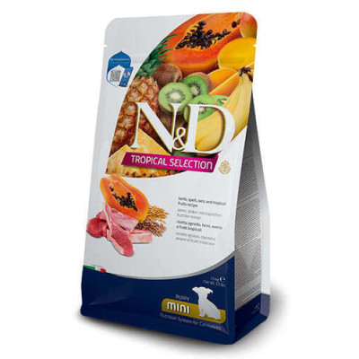 Farmina N&D Tropical Selection Canine Puppy Mini Agneau, Épeautre, Avoine & Fruits Tropicaux 1.5kg