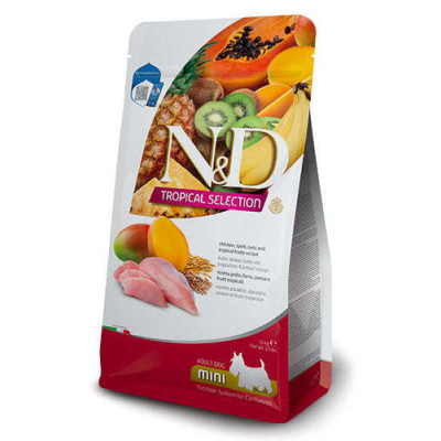 Farmina N&D Tropical Selection Canine Adult Mini Poulet, Épeautre, Avoine & Fruits Tropicaux 5kg