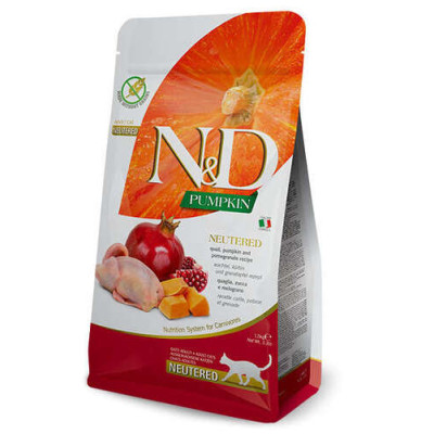 Farmina N&D Pumpkin Feline Adult Neutered Quaglia, Zucca & Melograno 5kg