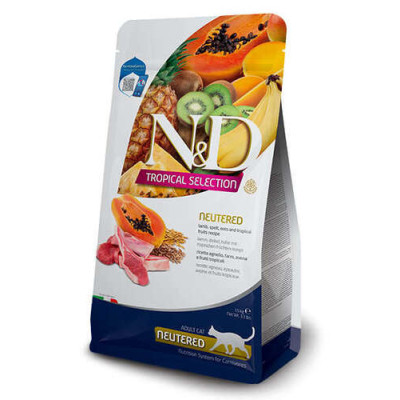 Farmina N&D Tropical Selection Feline Adult Neutered Lamb, Spelt, Oats & Tropical fruits 1.5kg