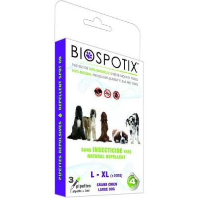 Biospotix insecticide-free 100% natural for large dogs- spot on 3 x 3 ml