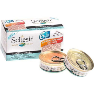 Schesir cat Jelly Tuna with Sea Bream - can 6 x 50gr.