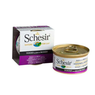 Schesir Jelly Tuna with Beef - Can 85gr   