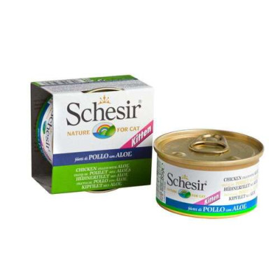 Schesir Jelly Kitten Chicken fillets with Aloe - Can 85gr.