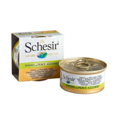 Schesir cat in Broth Tuna with Pilchards - can 70gr.