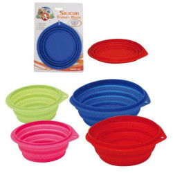 Silicone Travel bowl, assorted colors 1000 ml. 