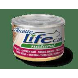 Lifecat Natural Katzenfutter Nass Le ricette Tuna with beef and ham 150 gr.