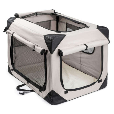 Hundetransportbox faltbar, grau M (81x58x58cm)