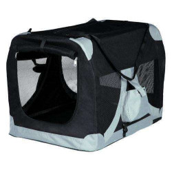 Cage de transport de Luxe XS–S: 35 × 35 × 50 cm, noir/gris