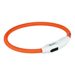 Collare luminoso USB per gatti, 35 cm/ø 7 mm, arancione