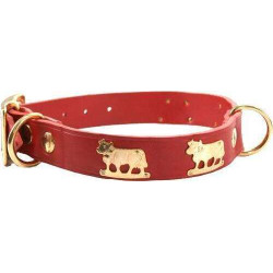 Appenzeller Halsband, Leder, gerade Form, rot 26mm, 56cm