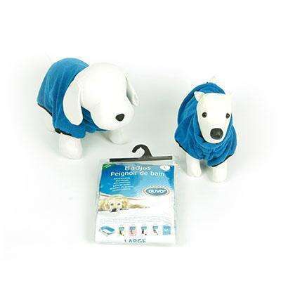 Peignoir en microfibre pour chien, bleu L 40 cm 